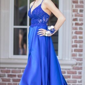 Royal blue prom dress from Terry Costa